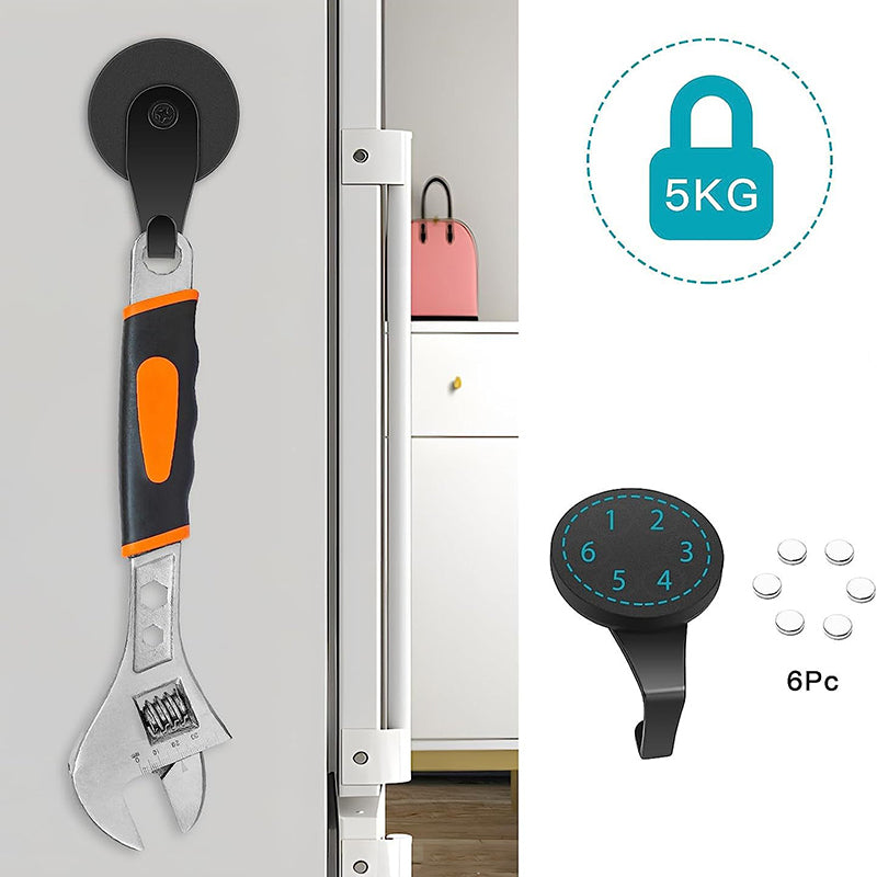 Strong Magnetic Metal Hanger Home Kitchen Hanging Hook for Towel Coat Umbrella Key