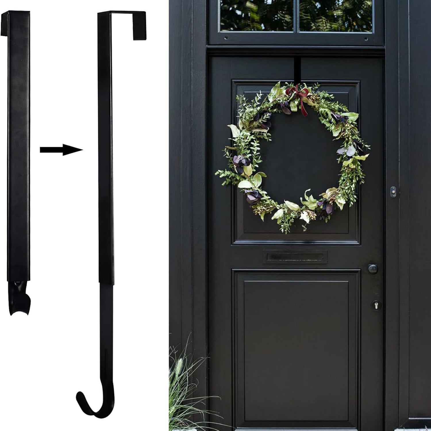 Christmas Wreath Hook Telescopic Hanger Removable Over The Door Storage Rack