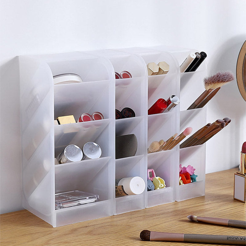 Four Grid Tilt Insert Pen Holder Makeup Brush Desktop Storage Case Size S