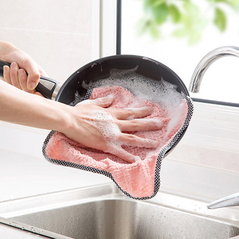 25x25CM Coral Fleece Kitchen Towel Dishcloth Dish Washing Towel