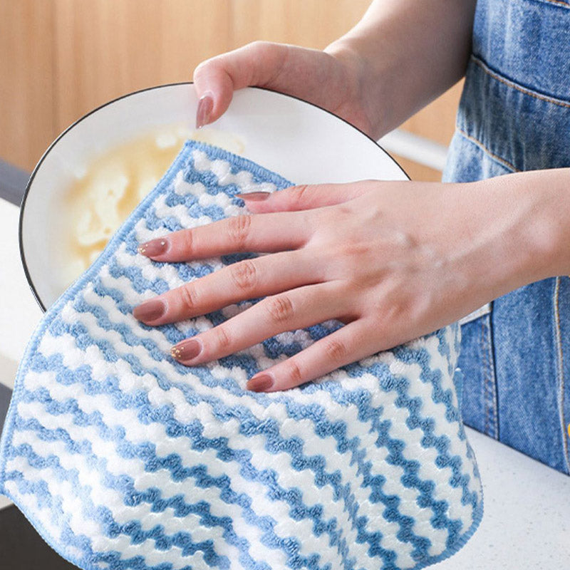 25x25CM Coral Fleece Kitchen Towel Dishcloth Dish Washing Towel