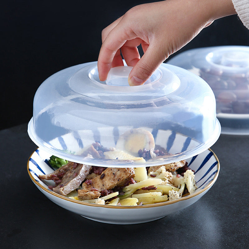 23x23x6.5CM Clear PP Splatter Microwave Plate Guard Cover for Food (BPA-Free, No FDA)