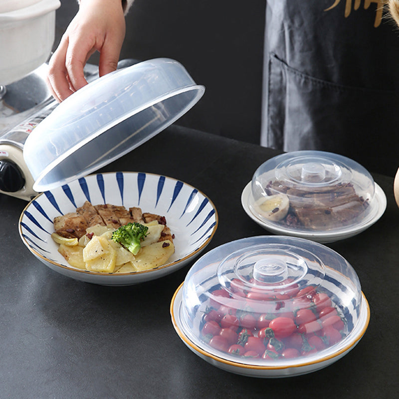 23x23x6.5CM Clear PP Splatter Microwave Plate Guard Cover for Food (BPA-Free, No FDA)