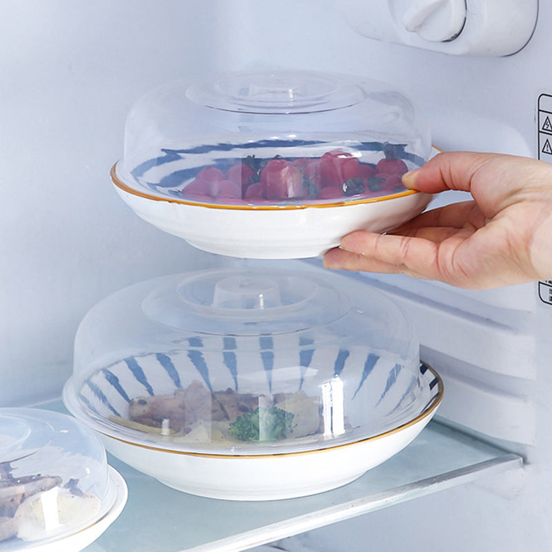 23x23x6.5CM Clear PP Splatter Microwave Plate Guard Cover for Food (BPA-Free, No FDA)