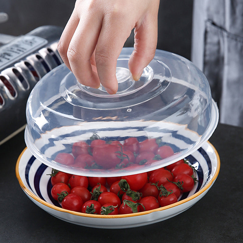 23x23x6.5CM Clear PP Splatter Microwave Plate Guard Cover for Food (BPA-Free, No FDA)