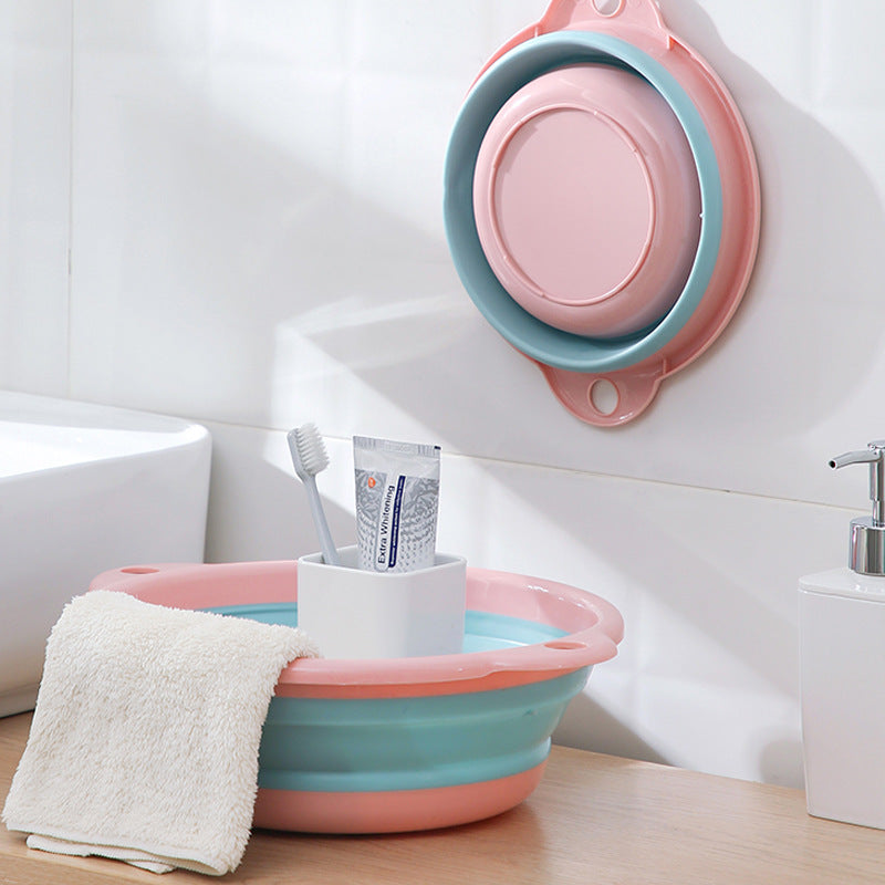 Thicken PP+TPR Collapsible Round Basin Space Saving Multipurpose Washbasin Size S