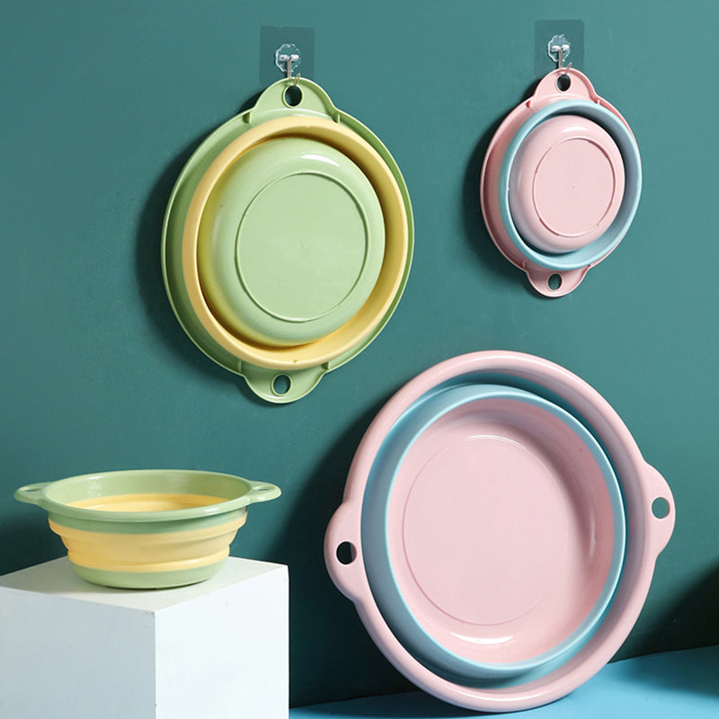 Thicken PP+TPR Collapsible Round Basin Space Saving Multipurpose Washbasin Size S