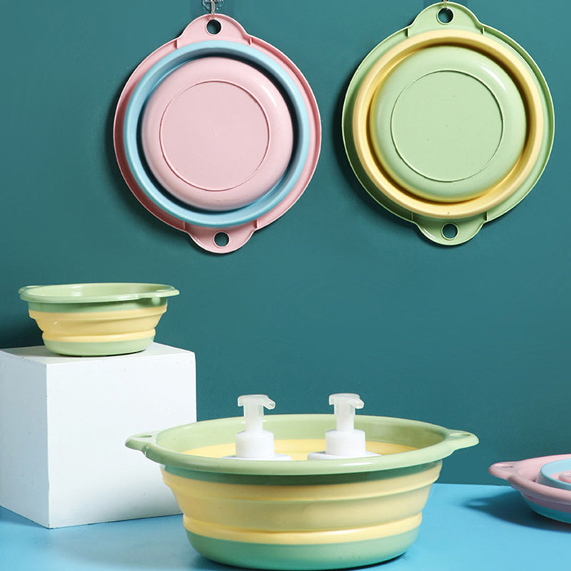 Thicken PP+TPR Collapsible Round Basin Space Saving Multipurpose Washbasin Size S
