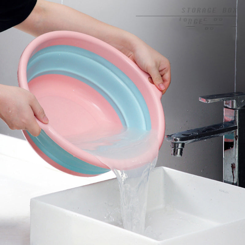 Thicken PP+TPR Collapsible Round Basin Space Saving Multipurpose Washbasin Size S
