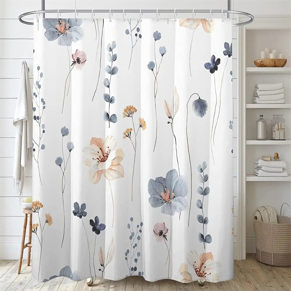 SHU1 3D Printed Tropical Jungle Plants Design Bath Curtain Polyester Waterproof Shower Curtain 180x180cm