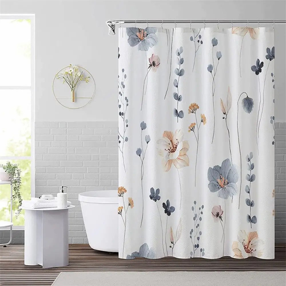 SHU1 3D Printed Tropical Jungle Plants Design Bath Curtain Polyester Waterproof Shower Curtain 180x180cm