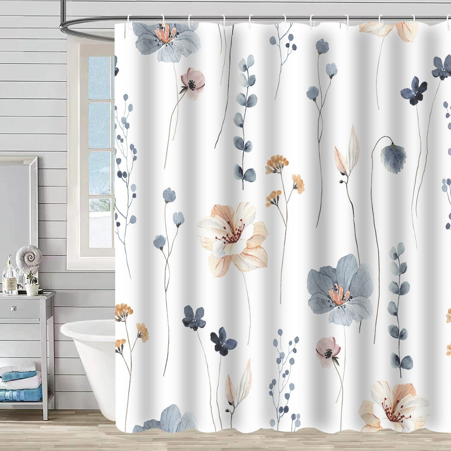 SHU1 3D Printed Tropical Jungle Plants Design Bath Curtain Polyester Waterproof Shower Curtain 180x180cm