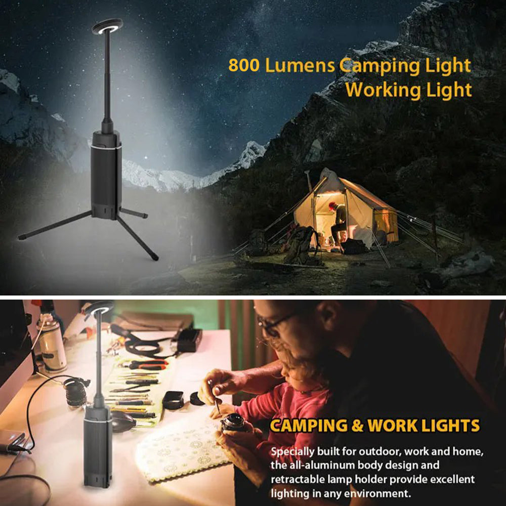 YE100 Tripod Design Telescopic Portable Tent Lamp Rechargeable Outdoor Camping Light