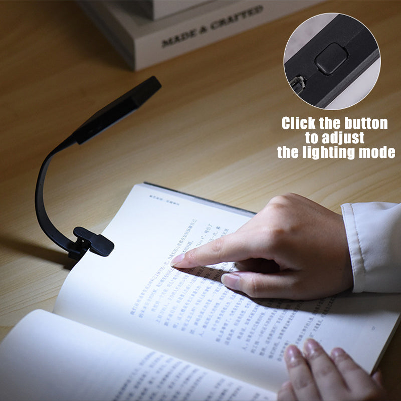 USB Rechargeable Reading Light Lamp Goose Neck Clip On LED Book Light