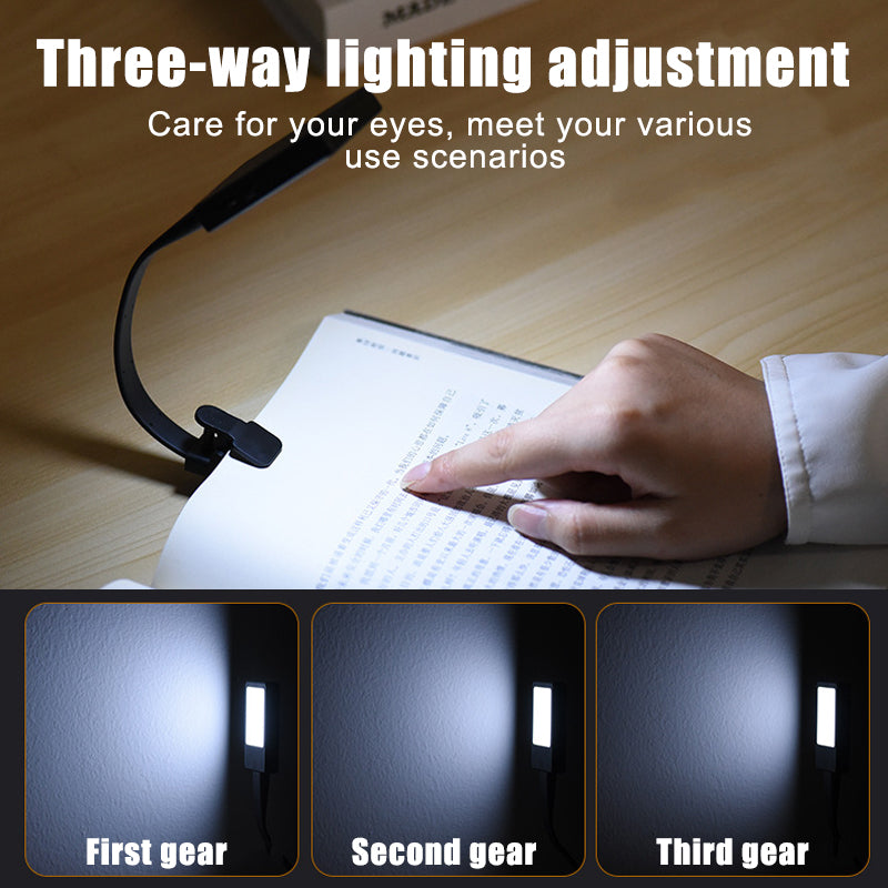 USB Rechargeable Reading Light Lamp Goose Neck Clip On LED Book Light