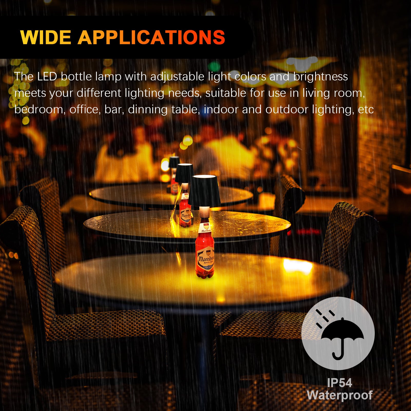 ML-G02 2000mAh Battery 3 Modes LED Night Lamp Pleated Wine Bottle Light