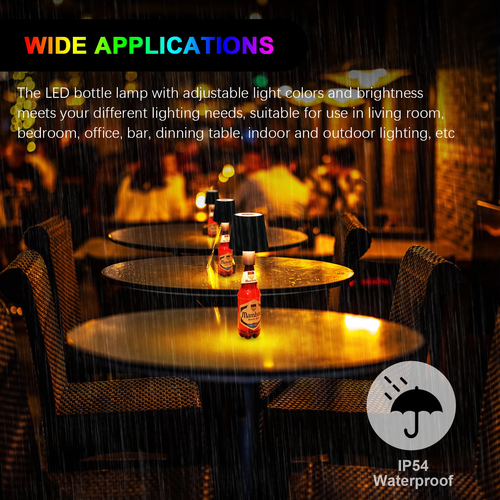ML-G02 RGB LED Night Lamp Pleated Wine Bottle Light Built-In 2000mAh Battery