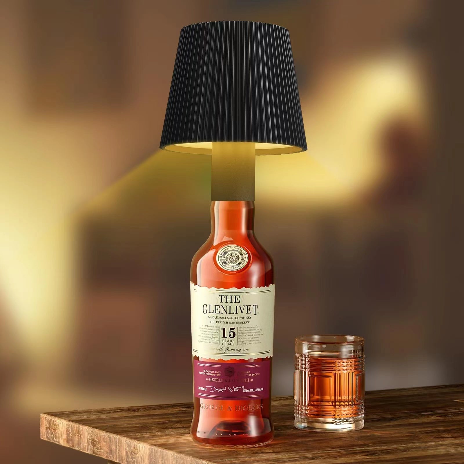 ML-G02 RGB LED Night Lamp Pleated Wine Bottle Light Built-In 2000mAh Battery