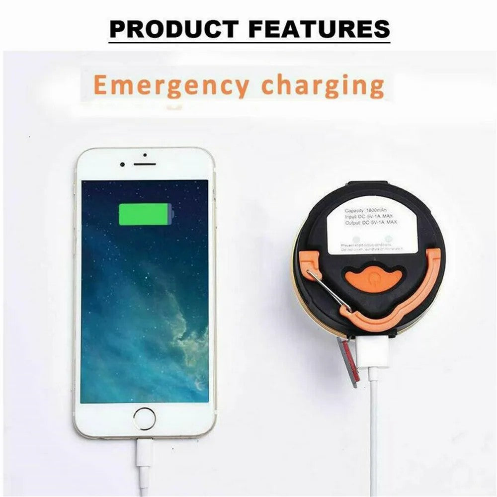 Portable Camping LED Light Rechargeable Magnetic Outdoor Tent Lantern Hanging Lamp