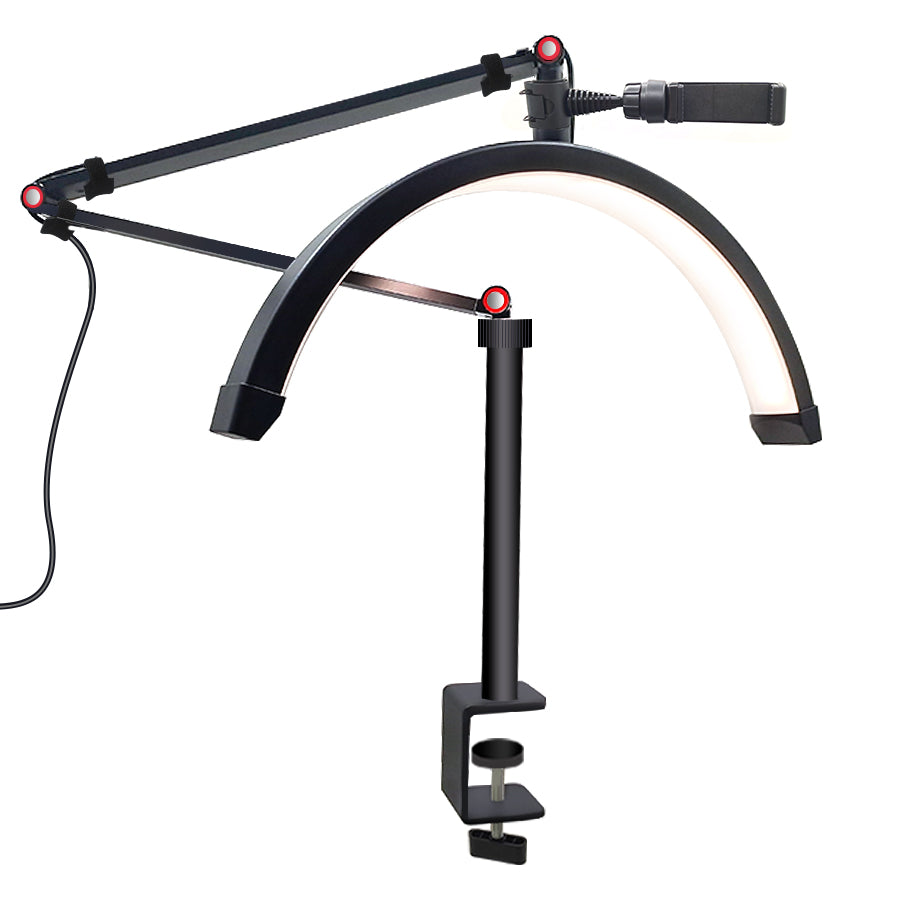 HD-M3X 16-inch Clip-on Half Moon Desk Lamp for Eyelash Extensions / Tattoo / Nail Art