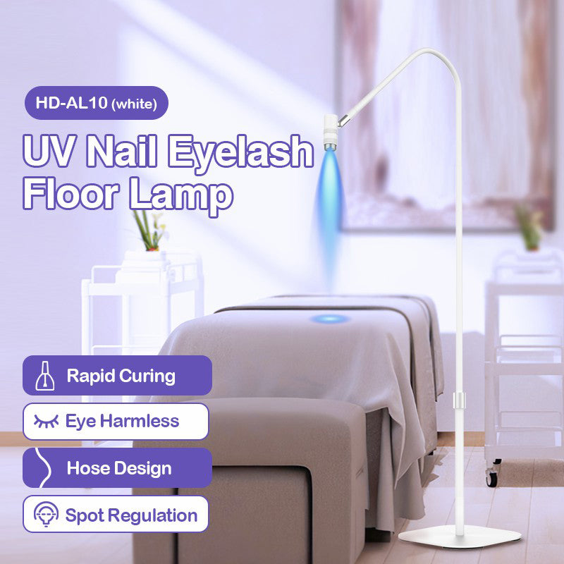 HD-AL10 Focus Adjustment Touch Dimming UV Nail Eyelash Floor Lamp with Foot Switch