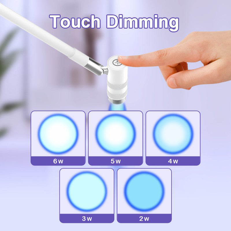 HD-AL10 Focus Adjustment Touch Dimming UV Nail Eyelash Floor Lamp with Foot Switch