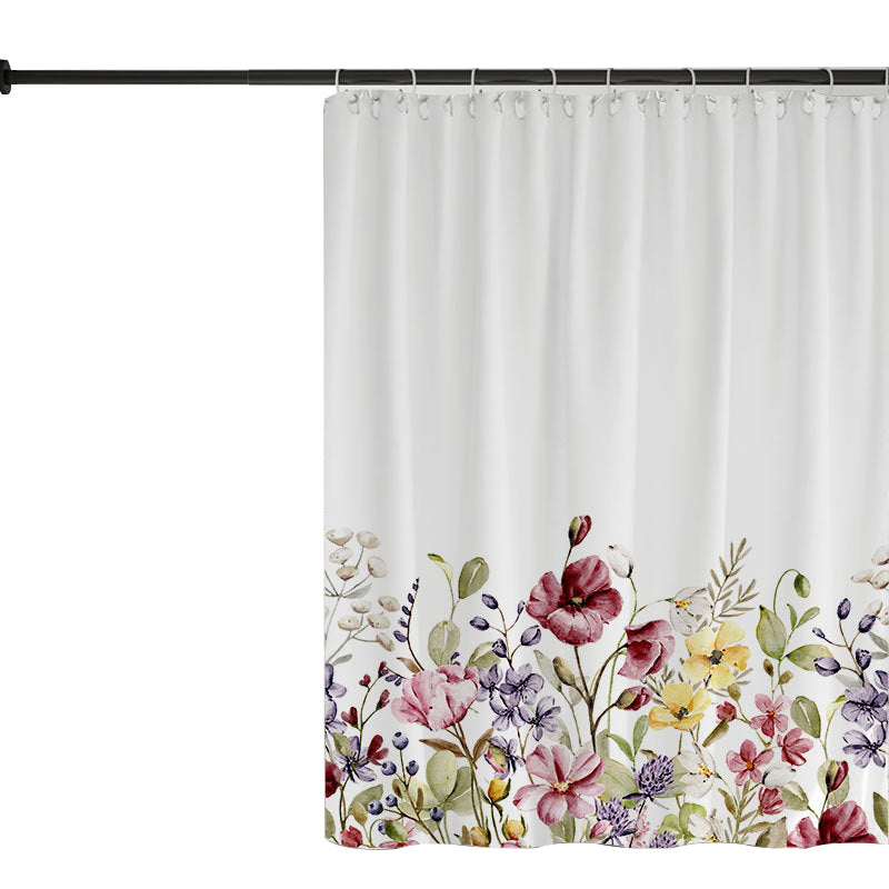 150x180cm Thicken Shower Curtain Plant Pattern Bathroom Polyester Shower Curtain