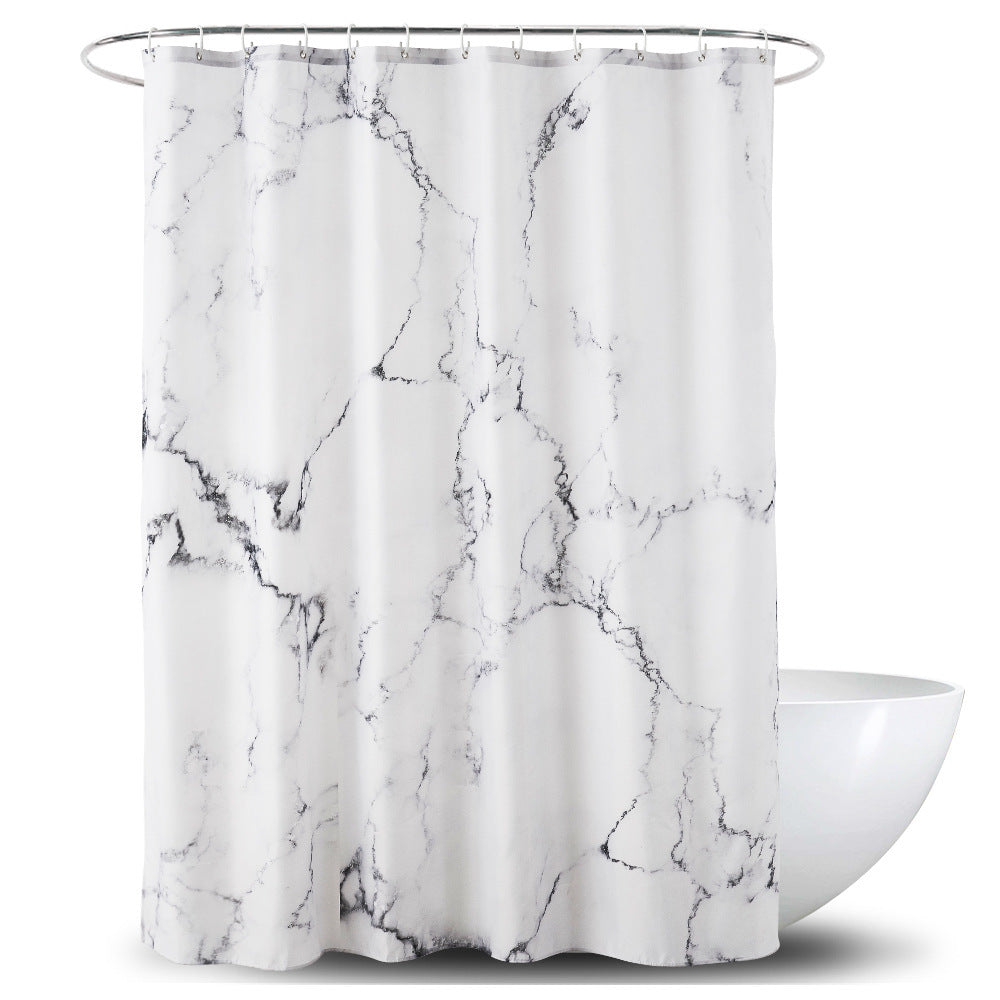 120x180cm Shower Curtain Marble Print Pattern Mildew Resistant Curtain