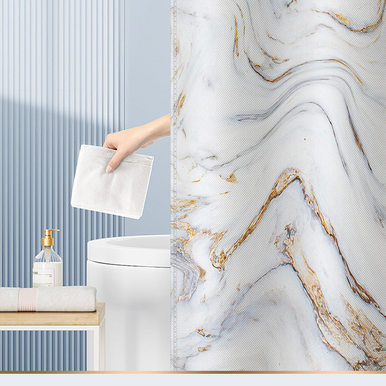 120x180cm Shower Curtain Marble Print Pattern Mildew Resistant Curtain