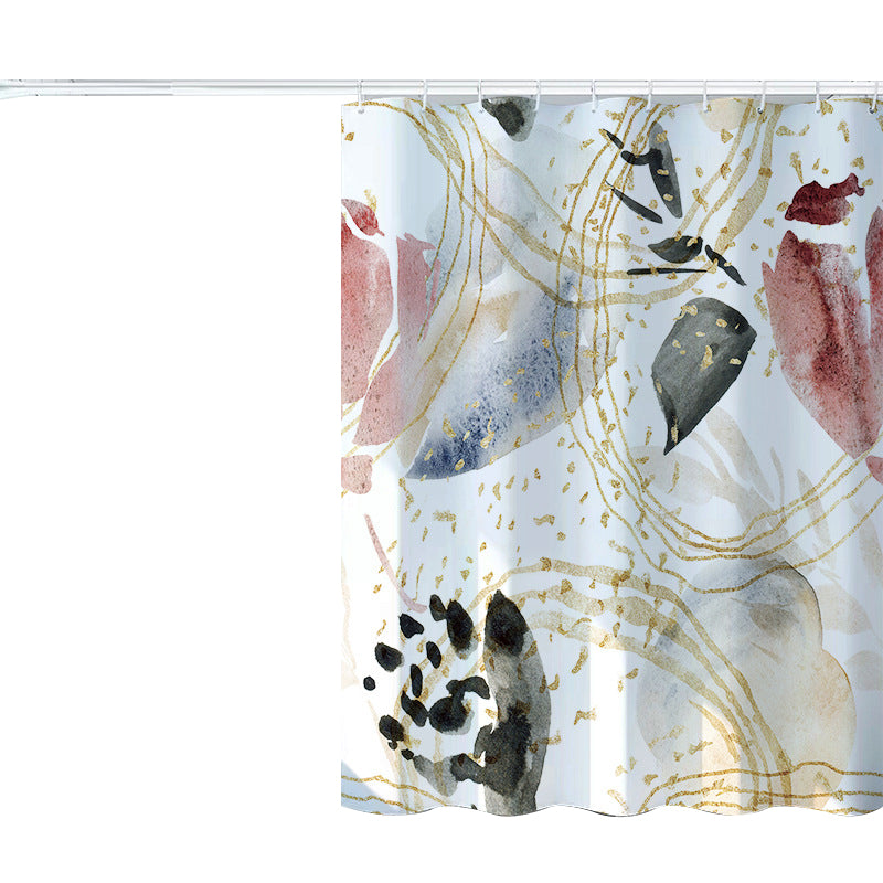 120x180cm Shower Curtain Marble Print Pattern Mildew Resistant Curtain