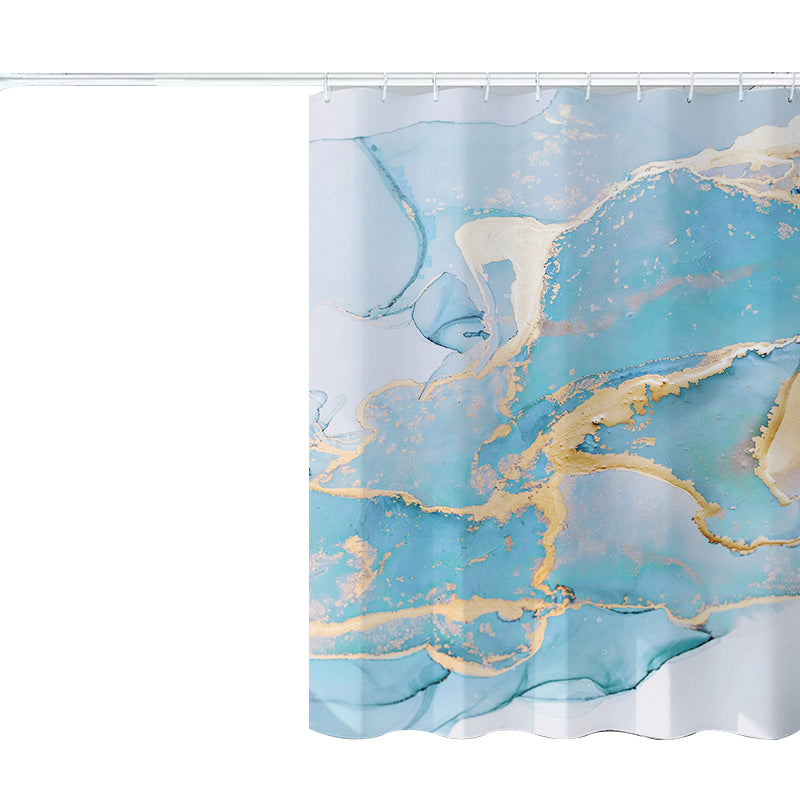 120x180cm 3D Marble Bathroom Shower Curtain Waterproof Fabric Shower Liner with Hooks