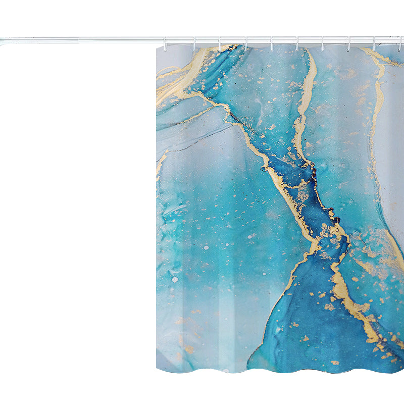 120x180cm 3D Marble Bathroom Shower Curtain Waterproof Fabric Shower Liner with Hooks