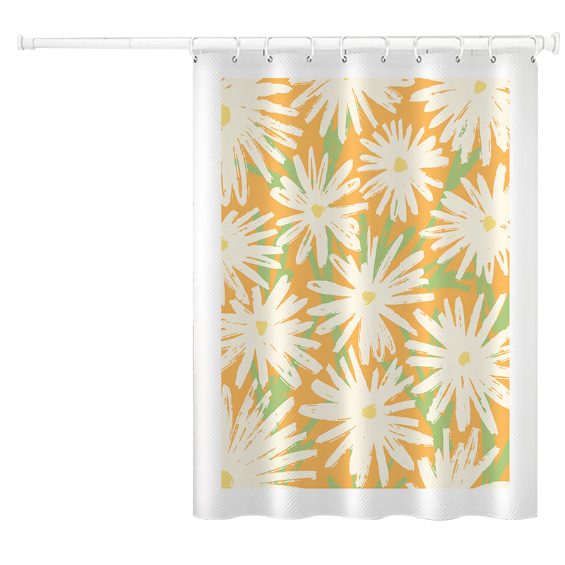 150x180cm Shower Curtain Plant Pattern Polyester Waterproof Curtain