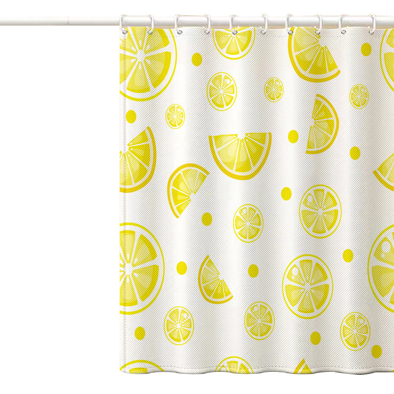 120x180cm Shower Curtain with Hooks 3D Fruit Pattern Polyester Fabric Mildew Resistant Curtain