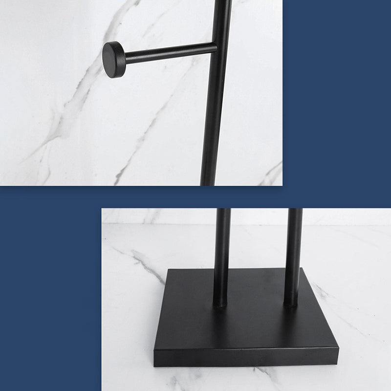 001-LDZJ01 Stainless Steel + Wood Dual Rod Bathroom Tissue Roll Holder Phone Storage Shelf