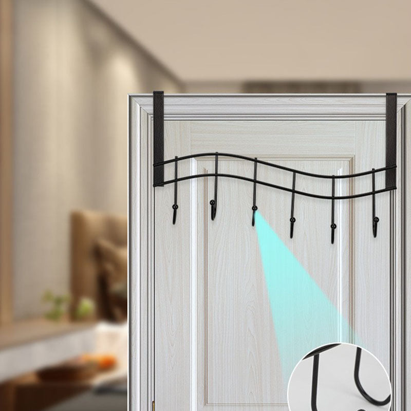 001-ZJ-H009 Over The Door Hooks Note Shape Metal 6 Door Hanger Towel Racks for Bathroom