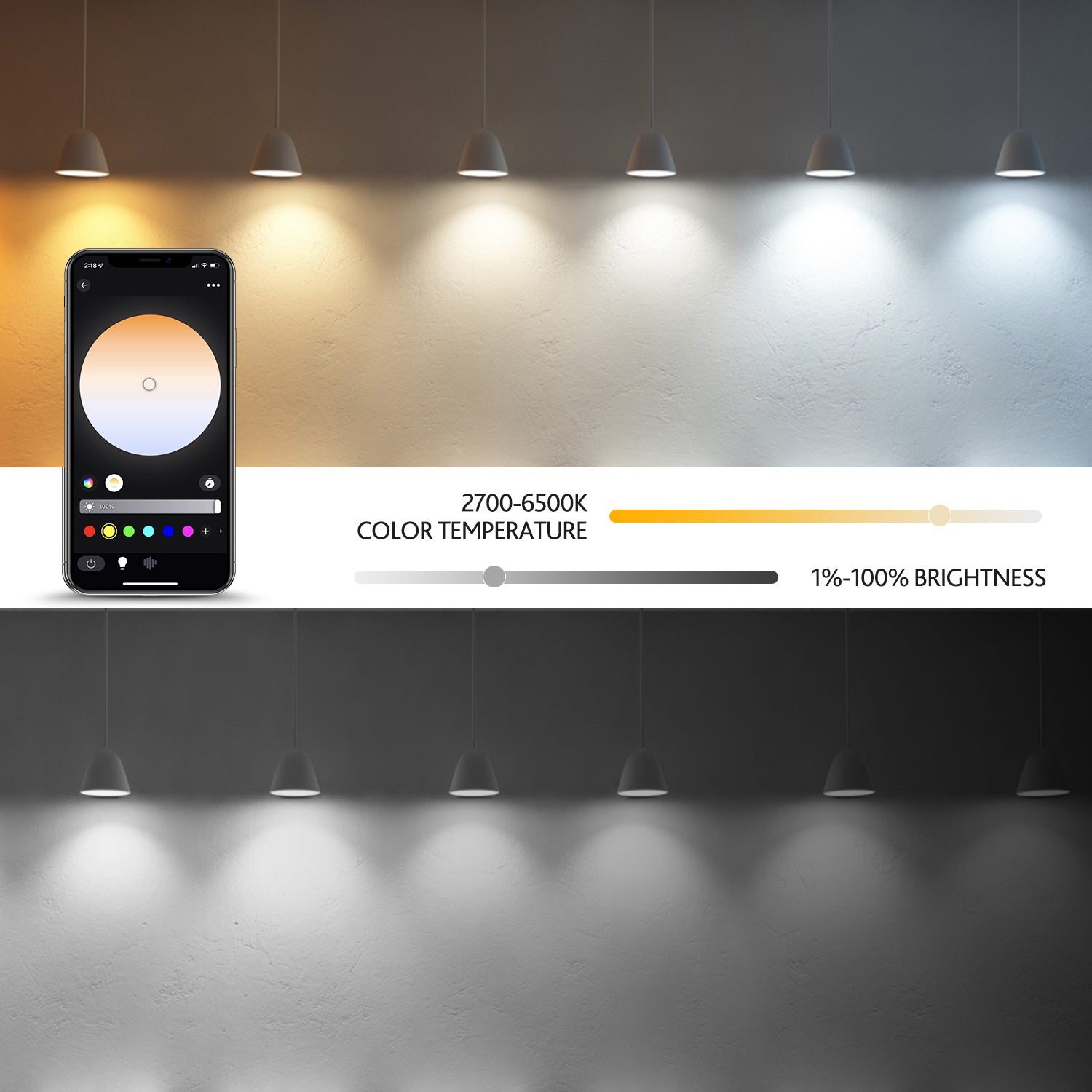 ZJ-BWBL1H-RGBWW-4P 4PCS 10W Bluetooth Smart Light Bulbs WiFi 2.4G Voice RGBCW 220V LED Bulbs