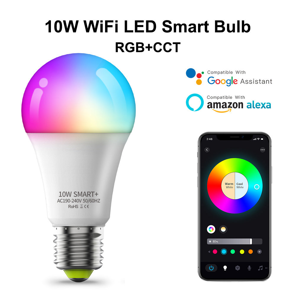 ZJ-BWBL1H-RGBWW-1P 10W Smart Voice Light Bulb WiFi Bluetooth RGBCW 220V LED Bulb