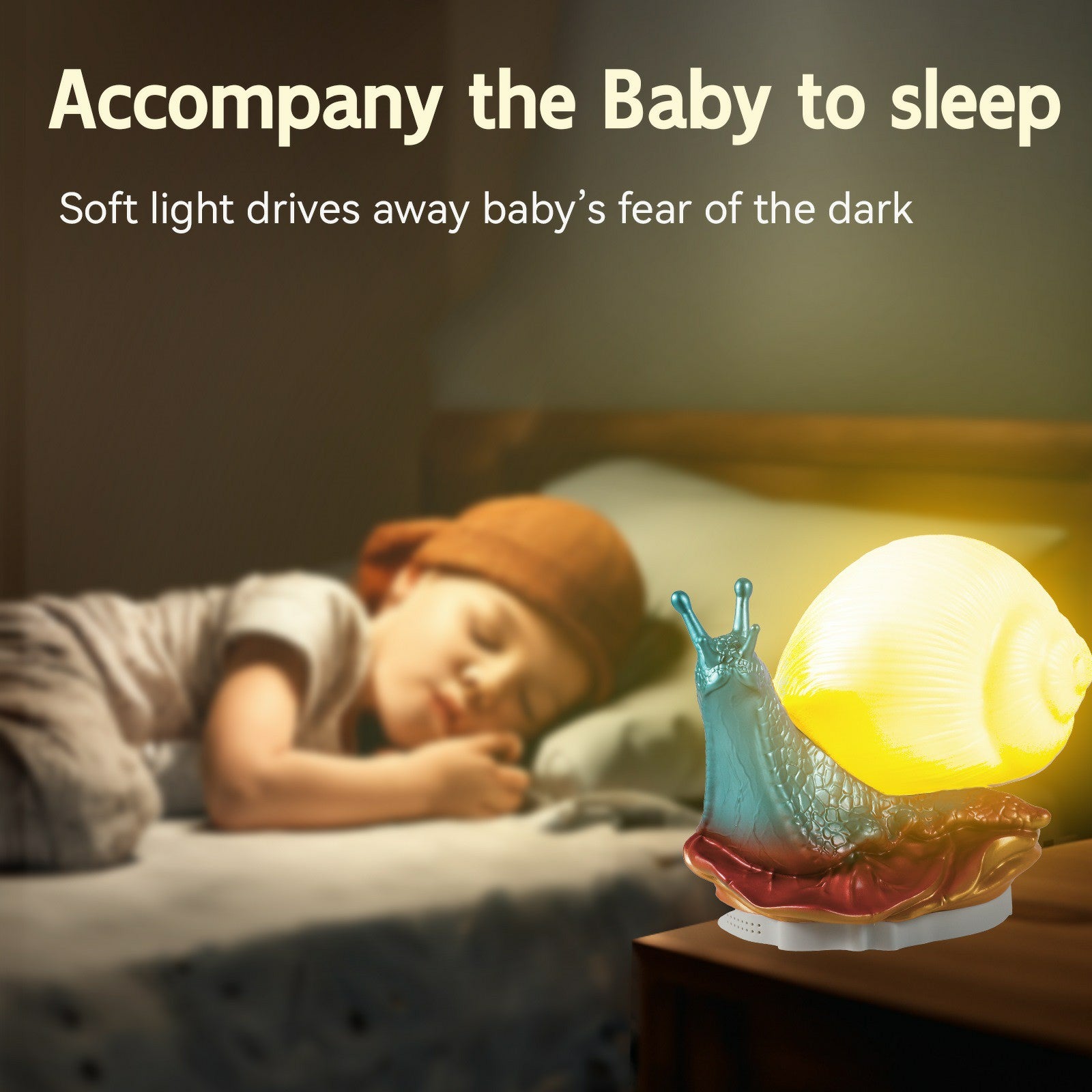 WN1089 RGB Color Changing Snail Night Light Dimmable Breastfeeding Bedside Lamp