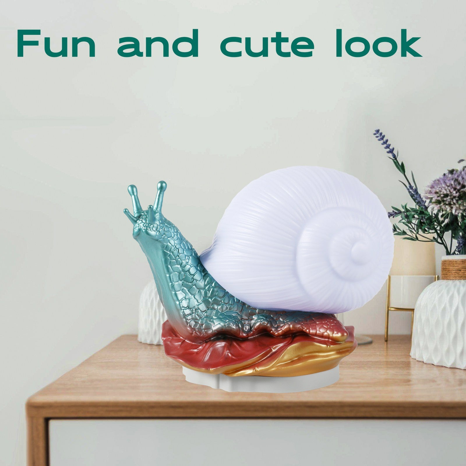 WN1089 RGB Color Changing Snail Night Light Dimmable Breastfeeding Bedside Lamp