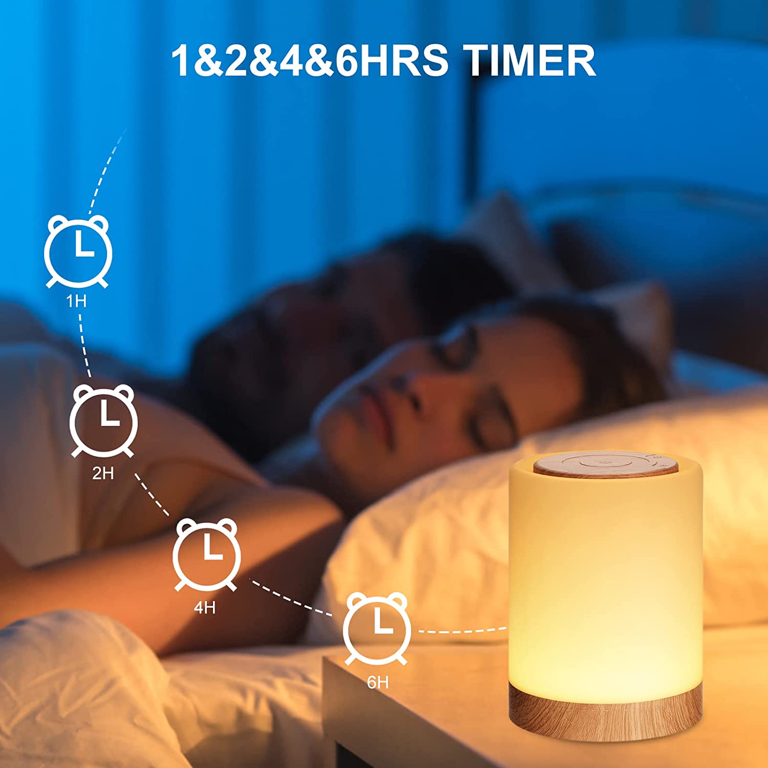 EWNL-15 Touch Control RGB Color Table Light Bedroom Bedside Night Light Ambient Lamp