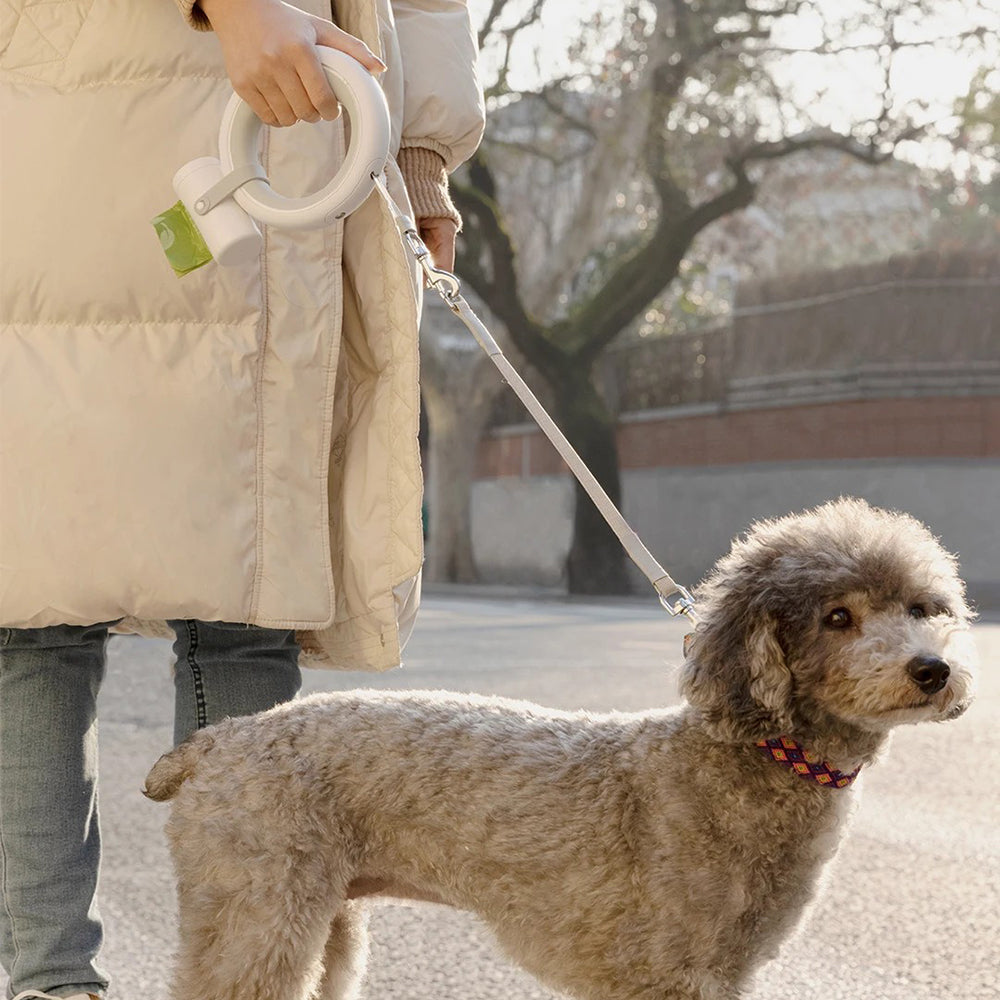 MOESTAR UFO 3m Retractable Dog Leash with Lamp Polyester Tape Lead+ABS Ring Handle