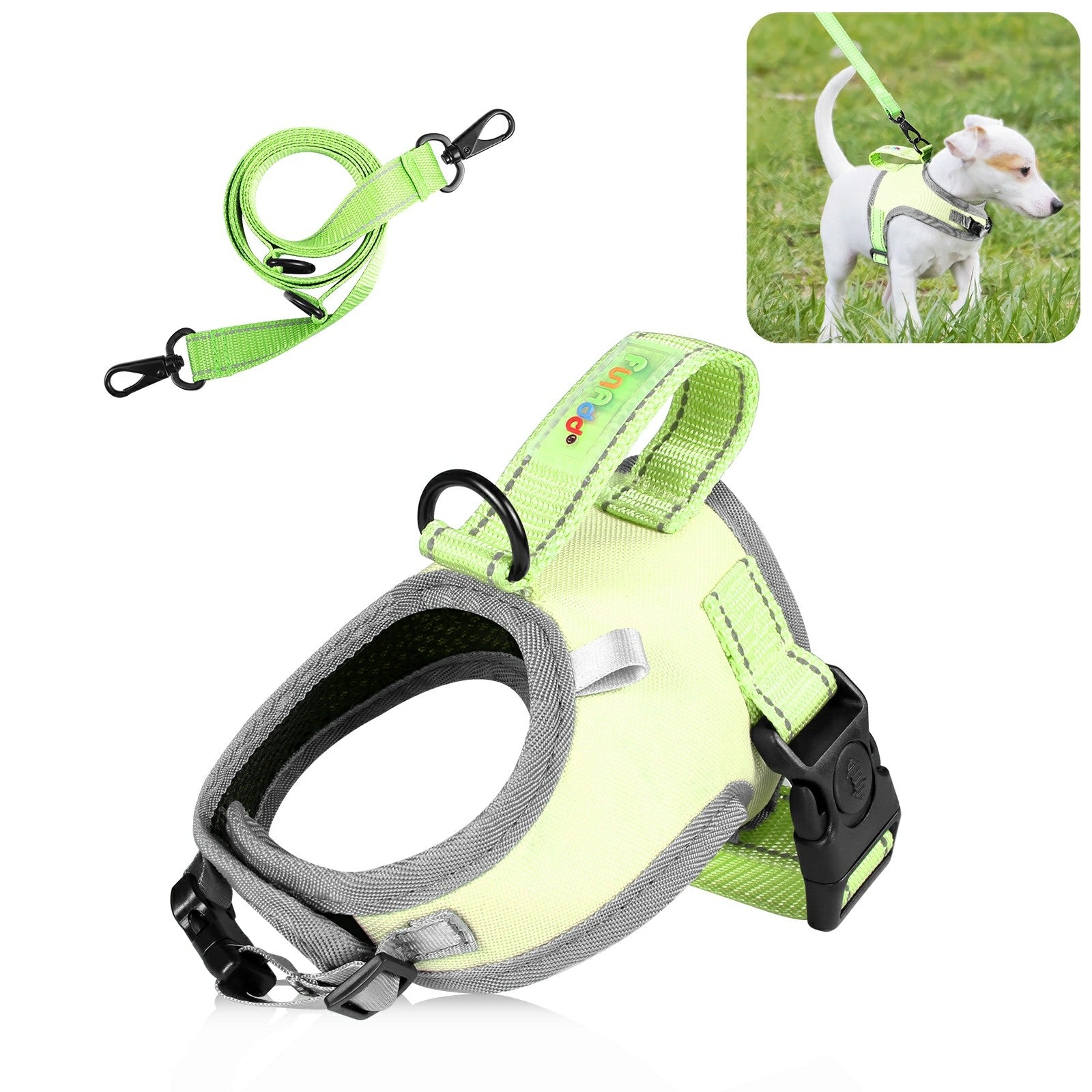 FUNADD FA3002 Outdoor Reflective Pet Dog Harness Puppy Vest with Traction Rope