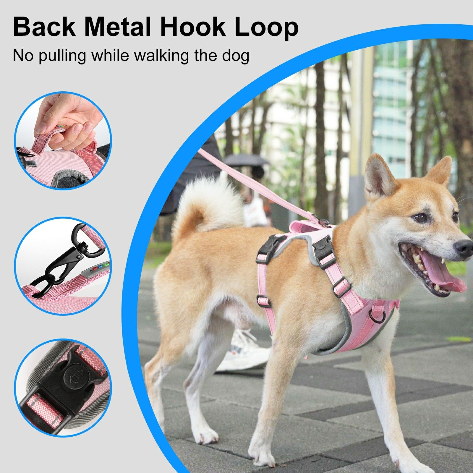 FUNADD FA3001 Dog Vest Leash Pet Traction Rope Dog Training Walking Lead Leash