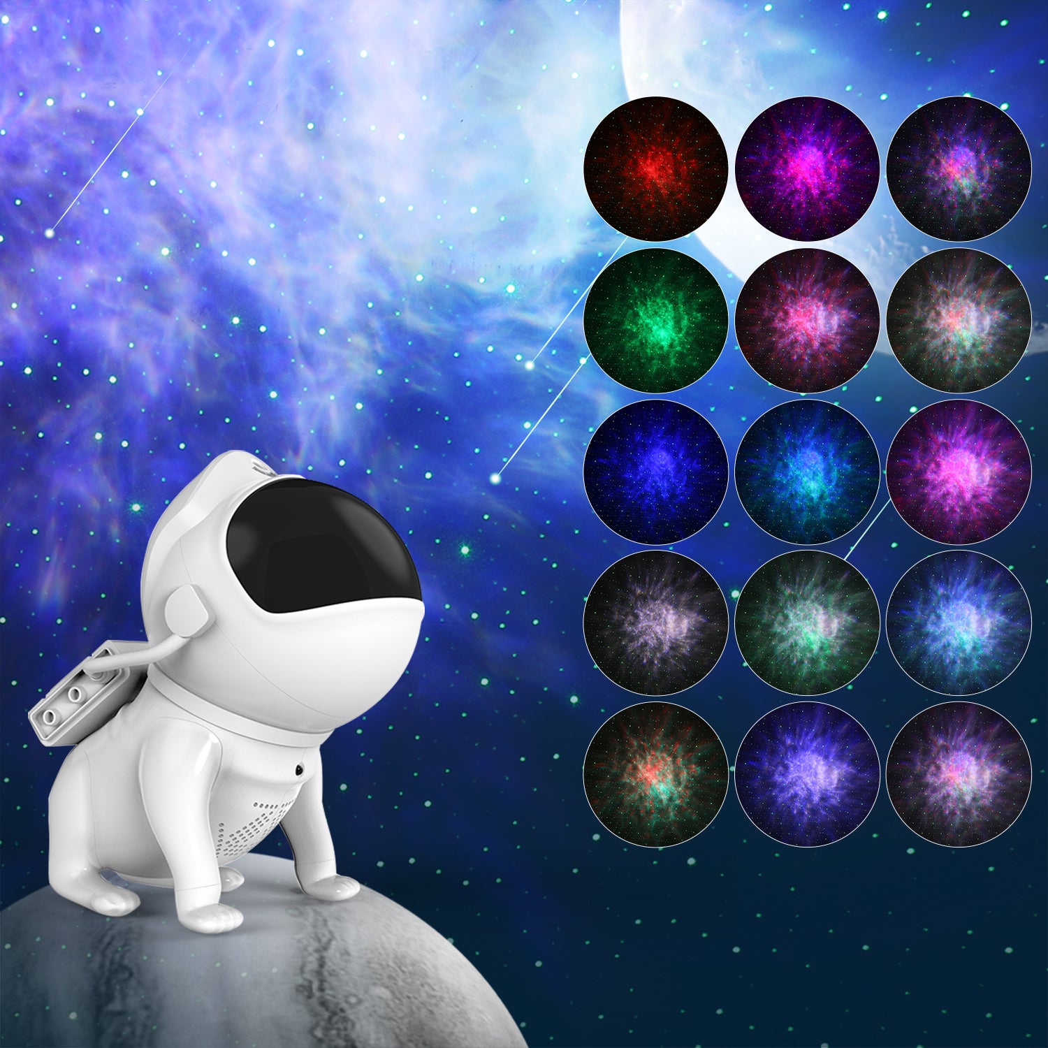 BL-TKG Space Dog Starry Sky Projector Projection Night Light Bluetooth Speaker (USB Powered)