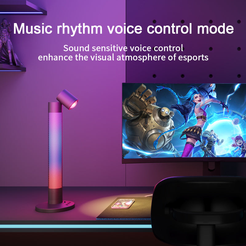 HFW-001 2-in-1 Rotatable Table Lamp Indoor Atmosphere Light App Control Student Study Lamp