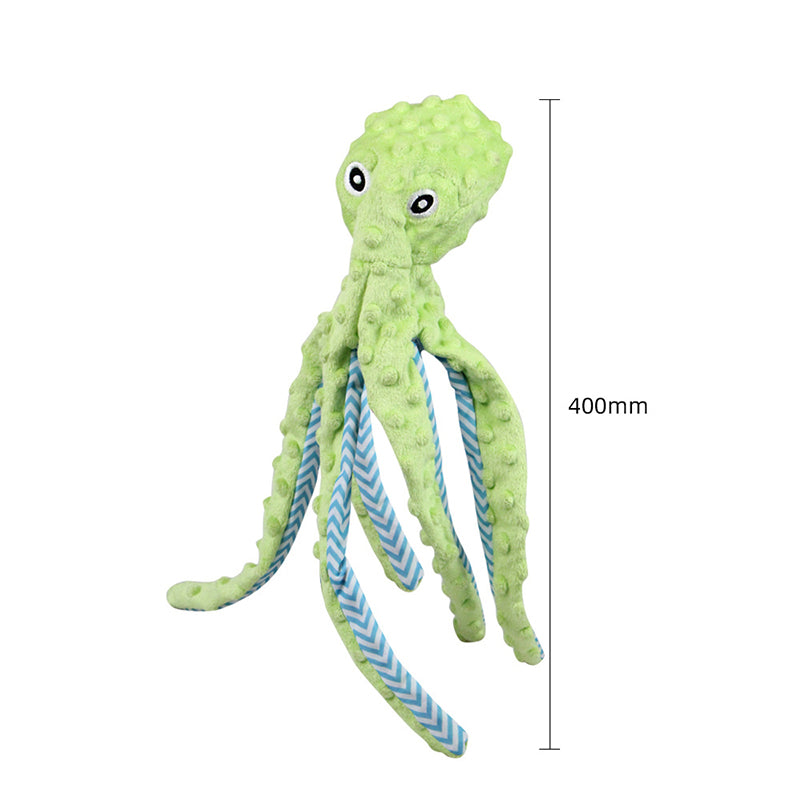 TG-CTOY060 Cute Cartoon Octopus Pet Plush Toy Squeaky Dog Bite Playing Toy