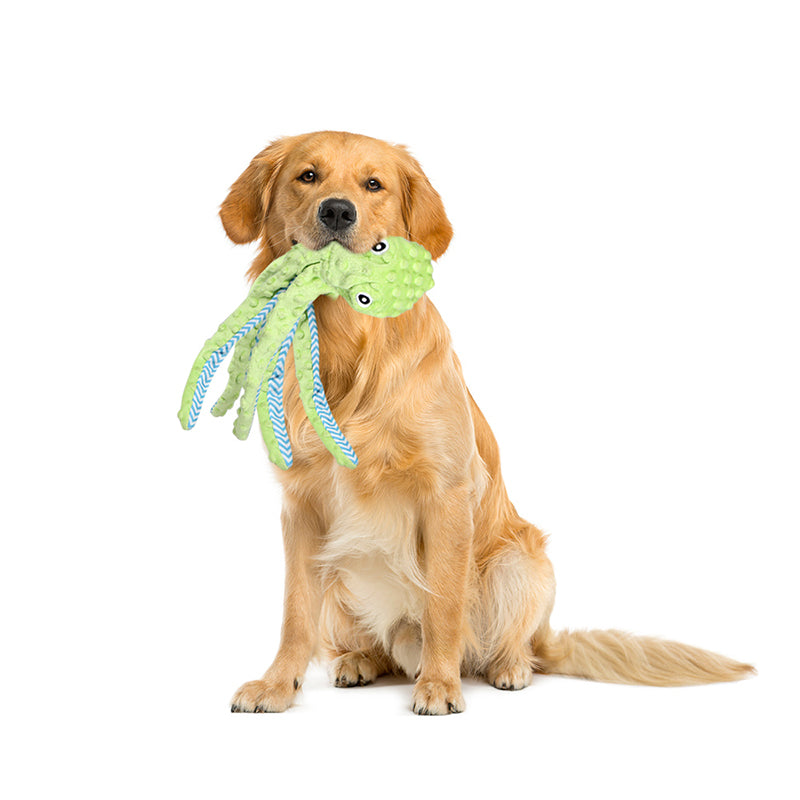 TG-CTOY060 Cute Cartoon Octopus Pet Plush Toy Squeaky Dog Bite Playing Toy
