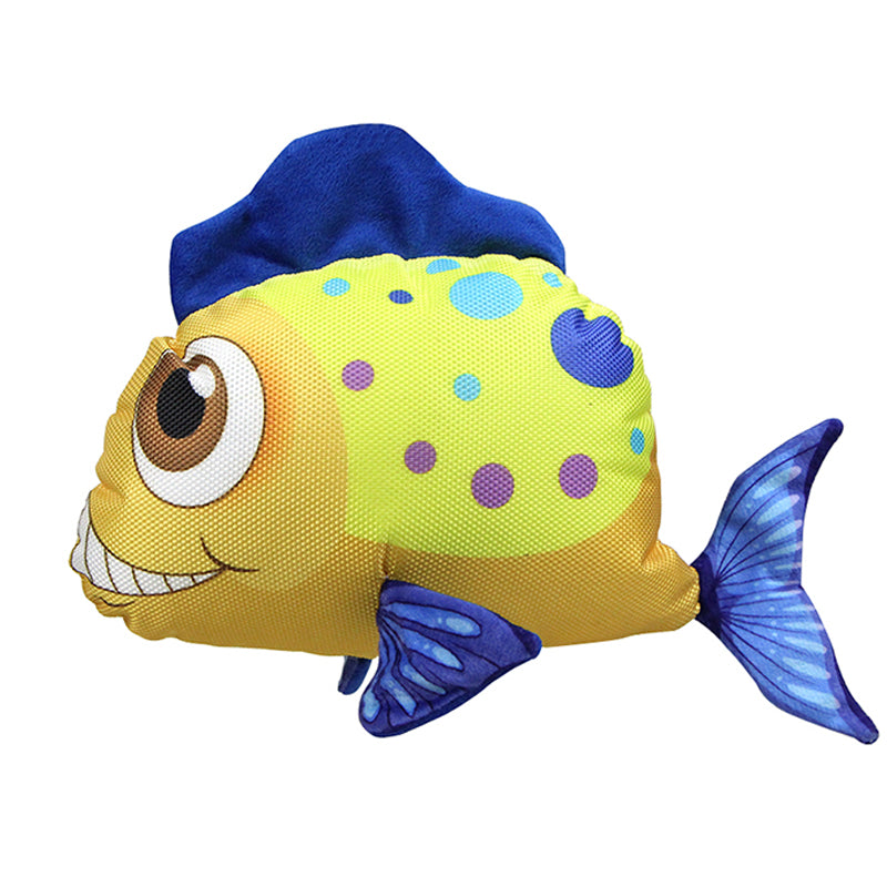 TG-CTOY058 Goldfish Pet Chewing Toy Squeaky Dog Bite Catch Cat Playing Toy - Yellow