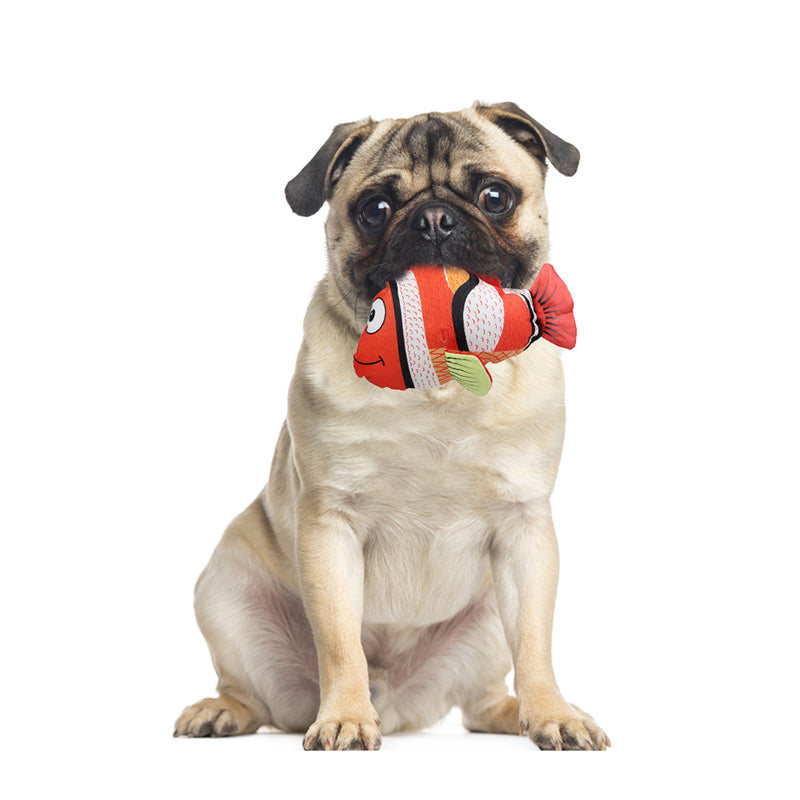 TG-CTOY058 Goldfish Pet Chewing Toy Squeaky Dog Bite Catch Cat Playing Toy - Yellow